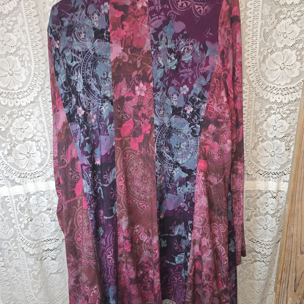 Soft Surroundings Long Sleeve Floral Paisley Flowy Womens Cardigan XL - Picture 8 of 9